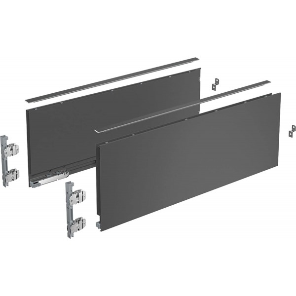 Hettich 서랍 측면 AvanTech YOU 세트, 높이 187mm, NL 600mm, 앤트러사이트, 좌우