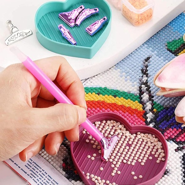 CDIYTOOL 13 Pcs 다이아몬드 브러시 금속 팁 DIY 다이아몬드 페인팅 금속 펜 팁 다른 스타일 배치 팁 5D 다이아몬드 페인팅 용품 교체 펜 헤드(로즈 골드)