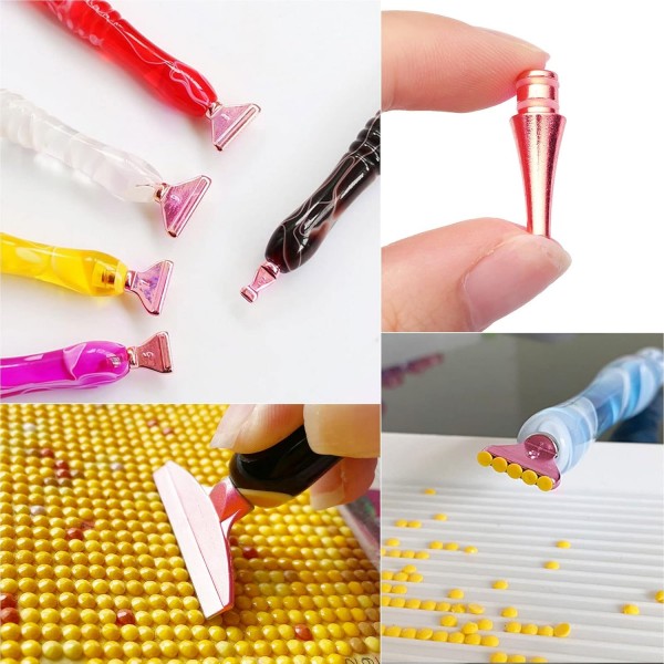 CDIYTOOL 13 Pcs 다이아몬드 브러시 금속 팁 DIY 다이아몬드 페인팅 금속 펜 팁 다른 스타일 배치 팁 5D 다이아몬드 페인팅 용품 교체 펜 헤드(로즈 골드)