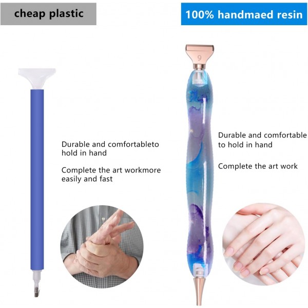 CDIYTOOL 13 Pcs 다이아몬드 브러시 금속 팁 DIY 다이아몬드 페인팅 금속 펜 팁 다른 스타일 배치 팁 5D 다이아몬드 페인팅 용품 교체 펜 헤드(로즈 골드)