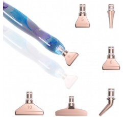 CDIYTOOL 13 Pcs 다이아몬드 브러시 금속 팁 DIY 다이아몬드 페인팅 금속 펜 팁 다른 스타일 배치 팁 5D 다이아몬드 페인팅 용품 교체 펜 헤드(로즈 골드)