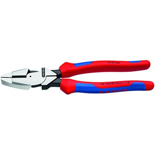Knipex 09 02 240 SBA 9.5인치 초고 지렛대 라인맨 플라이어 및 KNIPEX 도구 13 72 8 단조 와이어 스트리퍼, 8인치