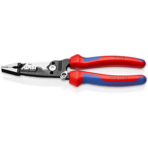 Knipex 09 02 240 SBA 9.5인치 초고 지렛대 라인맨 플라이어 및 KNIPEX 도구 13 72 8 단조 와이어 스트리퍼, 8인치