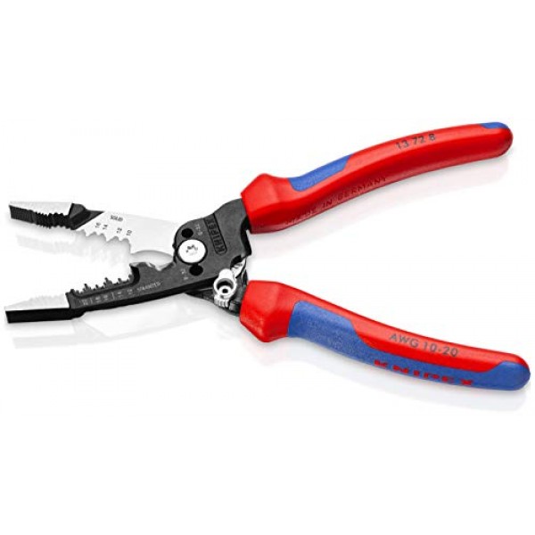 Knipex 09 02 240 SBA 9.5인치 초고 지렛대 라인맨 플라이어 및 KNIPEX 도구 13 72 8 단조 와이어 스트리퍼, 8인치
