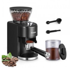 정전기 방지 원추형 버 커피 그라인더 FOHERE 조정 가능한 버 밀, 35가지 정밀 분쇄 설정, 2-12 컵 선택 타이머, 에스프레소, 드립 커피, 프렌치 프레스, 블랙