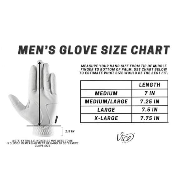 Vice Pure 골프 장갑, 화이트