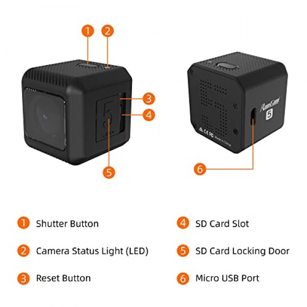 RunCam 5 4K 액션 카메라, FPV 드론용 소형 큐브 HD 카메라 Airsoft 오토바이 자전거 헬멧 GoPro 세션 Caddx Orca 마운트 지원 ​​Ice와 호환 가능