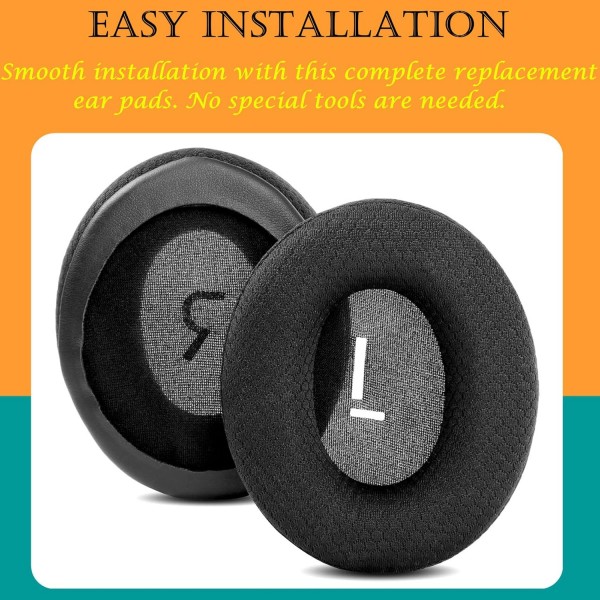 TaiZiChangQin 업그레이드 이어 패드 이어 패드 교체 Turtle Beach Ear Force X12 Ear Force X11 헤드폰과 호환 가능(천 이어 패드, 검정색)