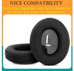 TaiZiChangQin 업그레이드 이어 패드 이어 패드 교체 Turtle Beach Ear Force X12 Ear Force X11 헤드폰과 호환 가능(천 이어 패드, 검정색)