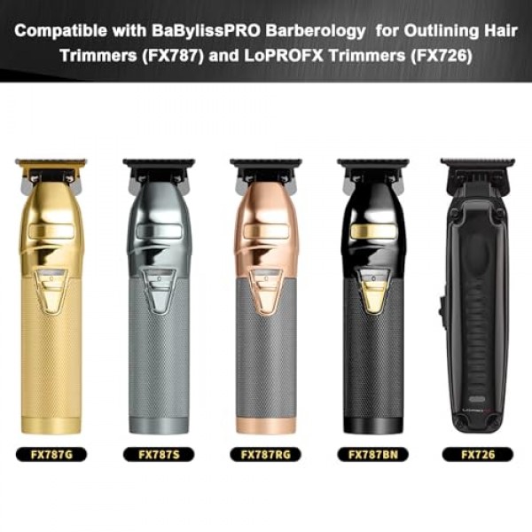 BaByliss PRO Barberology 트리머 블레이드용 DLC 트리머 교체 블레이드, BaByliss FX787 및 FX726 트리머용 DLC 2.0 트리머 블레이드, 검정색
