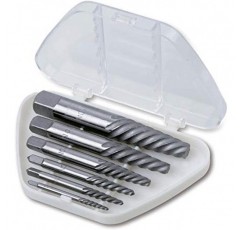 Beta 1430/S6 나사 추출기 세트(깨진 나사 및 볼트 제거용 강철 도구 6개, 고품질 재료) 흰색/은색