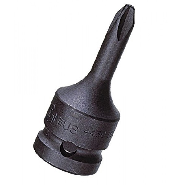 Genius Tools 1/2 Dr. PH.4 필립스 임팩트 비트 소켓, 60mmL(CR-Mo) - 4460R04