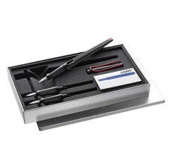 LAMY 조이 캘리그래피 세트 015 1315428 블랙 및 레드 만년필, 블랙 LAMY T10 잉크 카트리지 5개, 펜촉 3개 - 1.1/1.5/1.9mm