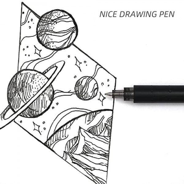 Kaco 접이식 리필형 젤 잉크 펜 0.5mm 파인 포인트(ROCKET, 10개 - 검정 잉크)