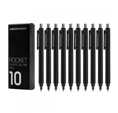 Kaco 접이식 리필형 젤 잉크 펜 0.5mm 파인 포인트(ROCKET, 10개 - 검정 잉크)