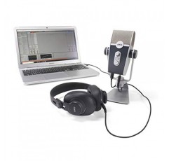 스트리머, 블로거 및 게이머를 위한 AKG Pro 오디오 팟캐스터 필수 키트 - Lyra USB-C 마이크, K371 헤드폰 및 Ableton Lite 소프트웨어 포함 - 블랙/그레이