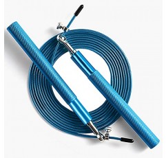 스피드 줄넘기 - 360° 회전 볼 베어링 - 조절 가능한 강철 코팅 로프 - 알루미늄 건너뛰기 방지 핸들 - 피트니스 훈련 복싱 스포츠 운동 - 어린이 및 성인에게 적합