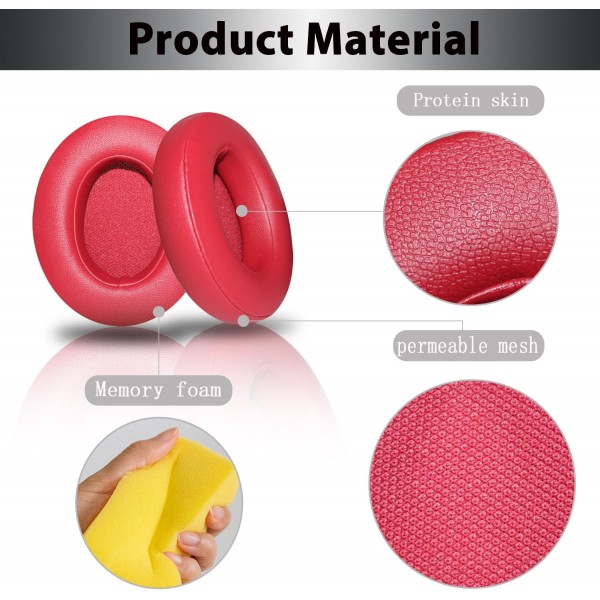 - Beats by Dr.와 호환되는 Studio 3 메모리 폼 이어 패드용 이어 패드. Dre Studio 2.0 유선/무선 B0500/B0501 및 Studio 3.0 오버이어 헤드폰(와인 레드)