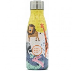 Cool Bottles - 스테인리스 스틸로 만든 음료수 병 - 260ml - Savannah Kingdom - 23.5 x 7cm - 어린이용 음료수 병 - 차가운 음료 24시간 및 뜨거운 음료 12시간 - BPA 프리 병 - 이중벽