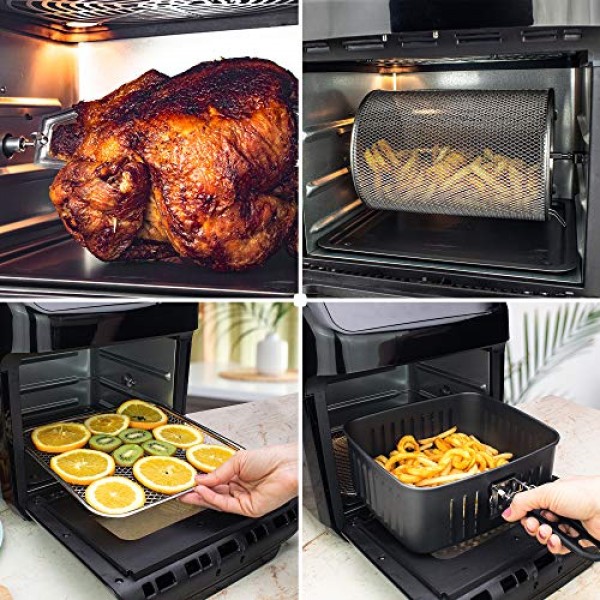 MaxxHome XXL 핫 에어 프라이어 - 핫 에어 프라이어 에어 프라이어 - 에어프라이어 XXL - 디지털 디스플레이가 포함된 에어프라이어 - 1600W + 액세서리 및 요리책