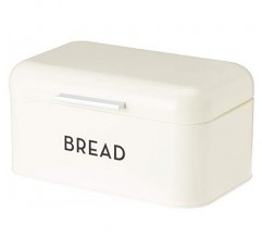 Now는 경첩이 달린 뚜껑이 달린 금속 빵통을 아이보리색으로 디자인합니다(12 x 7x 6.5인치).