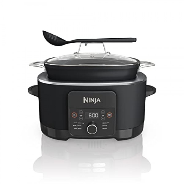 Ninja MC1010 Foodi PossibleCooker PLUS - 수비드 및 프루프 6-in-1 멀티 쿠커, 8.5쿼트 포함, 슬로우 쿠커, 더치 오븐 등, 유리 뚜껑 및 일체형 스푼, 붙지 않는 스푼, 최대 500°F까지 