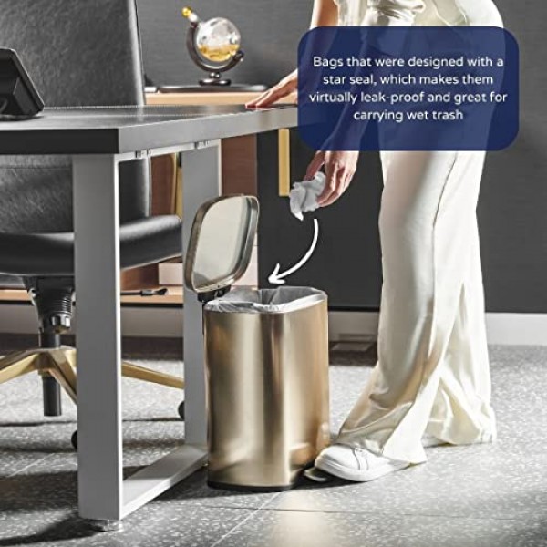 Plasticplace 6갤런 쓰레기 봉투 │ 6 마이크론 │ 투명 쓰레기통 저밀도 라이너 │ 20