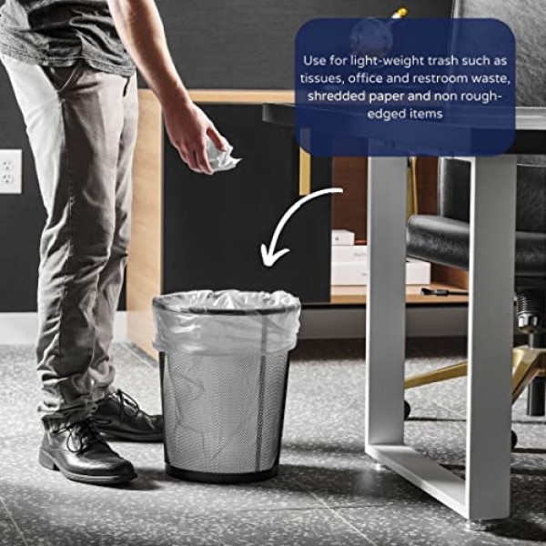 Plasticplace 6갤런 쓰레기 봉투 │ 6 마이크론 │ 투명 쓰레기통 저밀도 라이너 │ 20