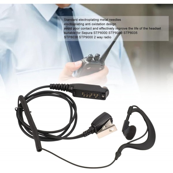Yunseity G 모양 이어폰 헤드셋 Mic PTT for Sepura STP8000 STP8030 STP8035 STP8038 STP9000 워키 토키 핸즈프리 PTT 마이크 이어폰 헤드셋