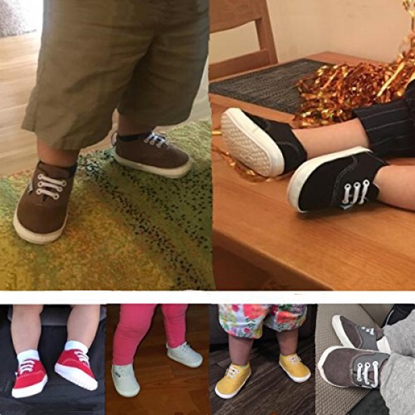 RVROVIC Baby Boys 소녀 신발 캔버스 유아 운동화 미끄럼 방지 유아 첫 워커 0-18 개월