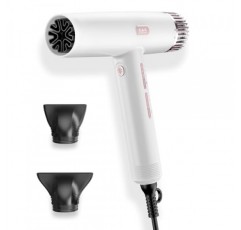 K&K 헤어 드라이어, 빠른 건조를 위한 110,000RPM 브러시리스 모터가 장착된 음이온 블로우 드라이어, 노즐이 있는 고속 저소음 열 제어 헤어드라이어, 가정용, 여행용(흰