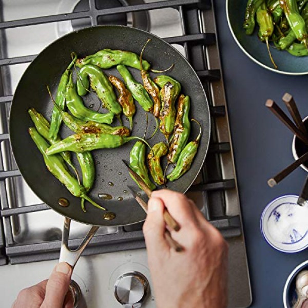 KitchenAid 3겹 베이스 브러시드 스테인리스 스틸 붙지 않는 프라이팬/프라이팬, 9.5인치