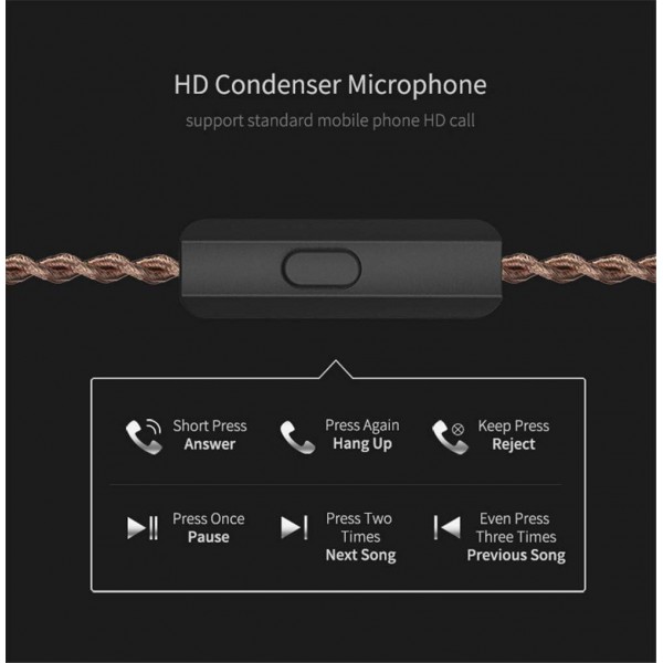 Yinyoo KZ ZSX 1DD 5BA 하이브리드 헤드폰 1 다이내믹 5 밸런스드 아마츄어 이어폰, 뮤지션 인이어 모니터 헤드폰 하이파이, HiFi 헤드셋(마이크 포함, 블랙), 마이크 블랙