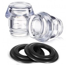 Lounsweer 2 세트 Farberware Yosemite 커피 여과기와 호환되는 상단 및 와셔 링 교체 투명 커피 여과기 상단 커피 여과기 부품