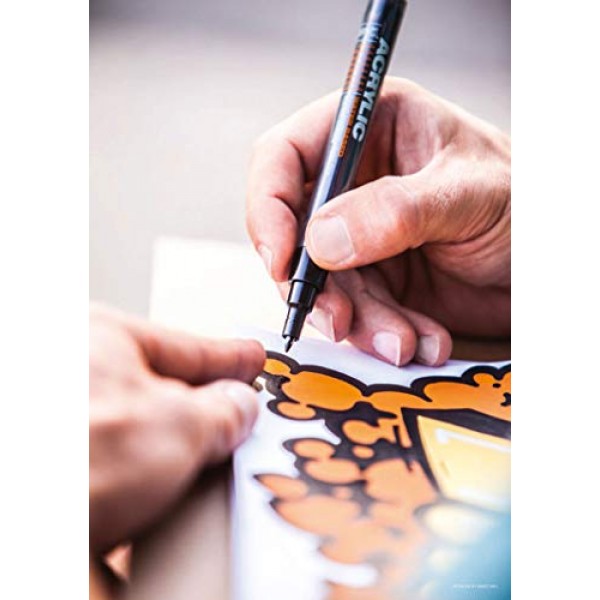 Montana 캔 Montana 아크릴 페인트 마커, 2mm, 고급 펜촉, 파워 오렌지(053194)