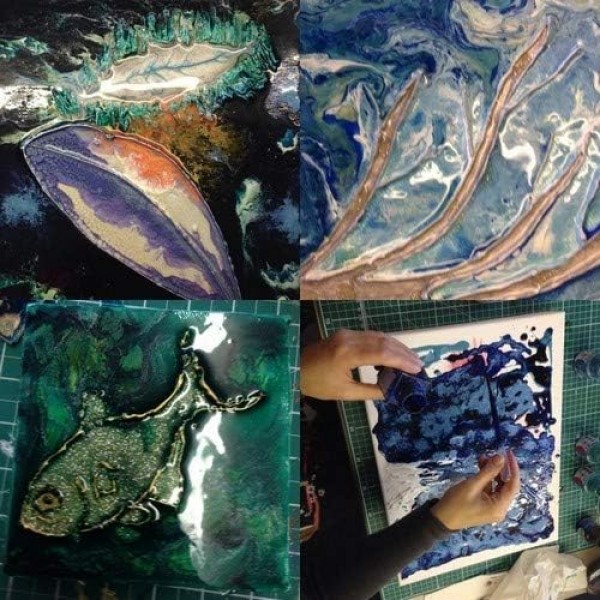 페베오 Mixed media, 혼합, black sand, white sand, 14 x 24.5 x 16.5cm