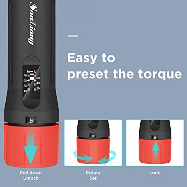 토크 드라이버 렌치 드라이버 비트는 유지 관리, 도구, 자전거 수리 및 장착을 위해 10-70인치 파운드 파운드를 설정합니다. (10-70in-lbs)