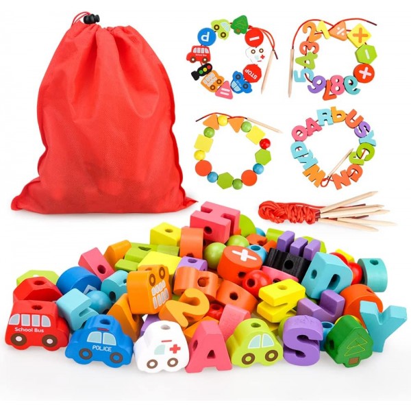 Oligo Stringing Bead Set Holz Threading Toys for Kleinkind-인기있는 장난감 선물 Perlen