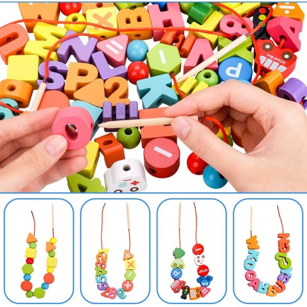 Oligo Stringing Bead Set Holz Threading Toys for Kleinkind-인기있는 장난감 선물 Perlen