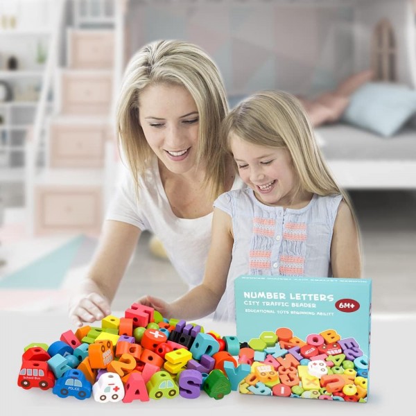 Oligo Stringing Bead Set Holz Threading Toys for Kleinkind-인기있는 장난감 선물 Perlen