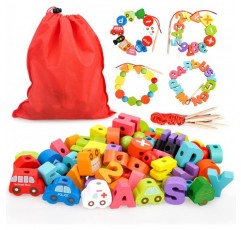 Oligo Stringing Bead Set Holz Threading Toys for Kleinkind-인기있는 장난감 선물 Perlen