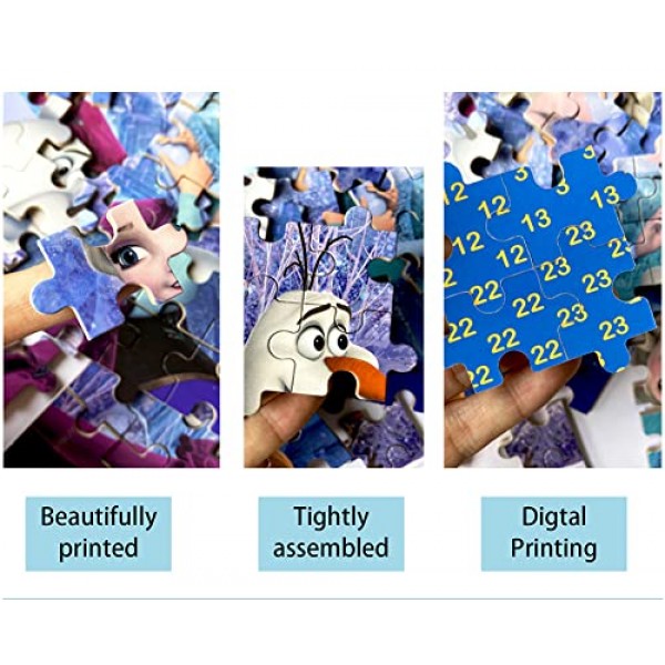 NEILDEN 퍼즐 금속 상자 60피스 4-8세 소녀와 소년을 위한 직소 퍼즐 어린이를 위한 훌륭한 선물(눈사람)