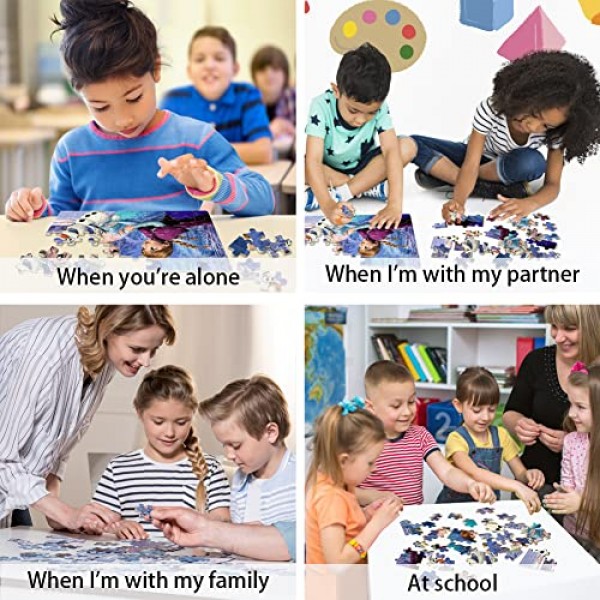 NEILDEN 퍼즐 금속 상자 60피스 4-8세 소녀와 소년을 위한 직소 퍼즐 어린이를 위한 훌륭한 선물(눈사람)