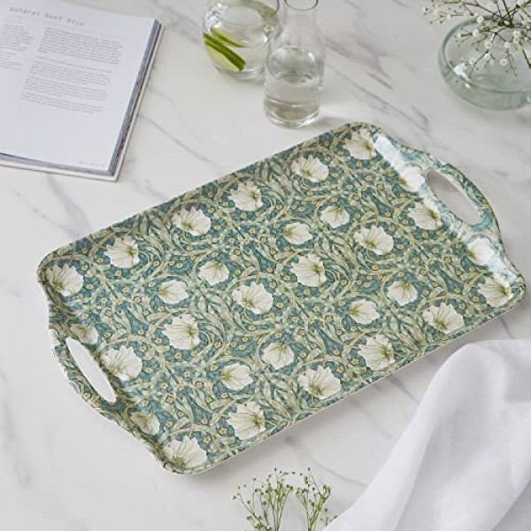 Spode Portmeirion Morris & Co Privat Design 손잡이가 있는 대형 서빙 트레이, 멀티 컬러(X0019519172)