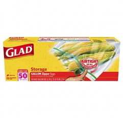 Glad 지퍼 비닐 봉투 - 갤런 - 50개수