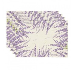 Artoid 모드 식탁용 라벤더 스프링 플레이스 매트, 12 x 18 인치 여름 계절 휴일 장식 소박한 빈티지 세탁 가능 테이블 매트 4개 세트