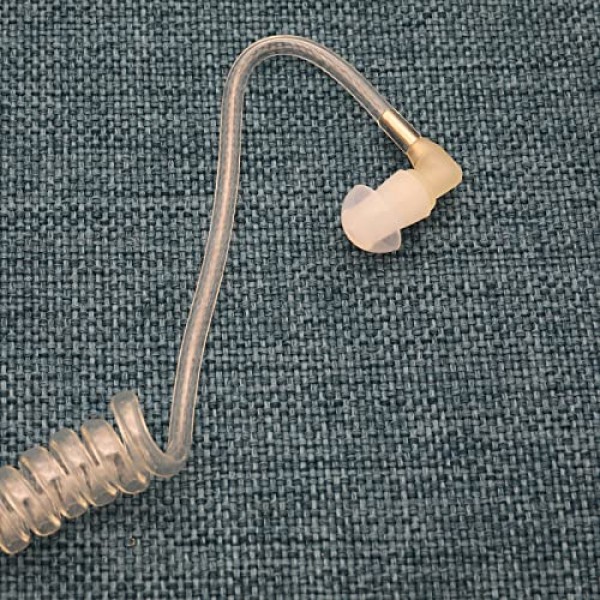 Motorola Kenwood Baofeng 양방향 라디오 공기 음향 코일 튜브 이어폰 투명 보안 헤드셋(10 팩)과 호환되는 교체용 버섯 이어버드 이어 팁