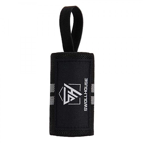 SWOLLHOUSE 무릎 랩 + 손목 랩 + 역도용 역도 스트랩 번들(3쌍) 보디빌딩 근력 훈련 운동 체육관, 남성 및 여성용 피트니스 보호 세트