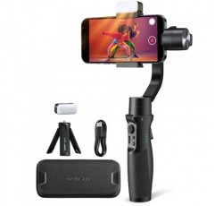 hohem iSteady Mobile+ 키트 스마트폰용 짐벌 안정기, 필 라이트가 있는 3축 휴대폰 짐벌, 초광각 모드, 600° 시작, Android 및 iPhone 15,14,13 PRO Max용 YouTube Vlog 안정기
