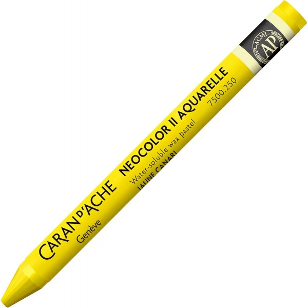 Caran d'Ache NEOCOLOR II 250 CANARIUM YELLOW (7500.250) / 파스텔 10개(1팩) / 수용성 왁스제/ 종이 골판지용 유리목 가죽 패브릭 스톤